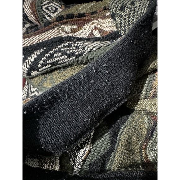 Bachrach Knit 3D Textured Sweater Cosby Biggie Style Earth Tones Mens Size Large - Picture 6 of 16